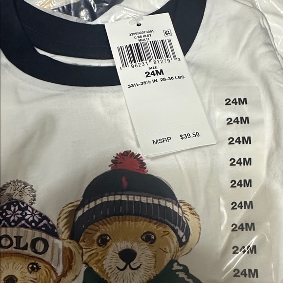 Ralph Lauren Baby Boy White and Navy Blue T-Shirt NWT Size 24M - Picture 3 of 3